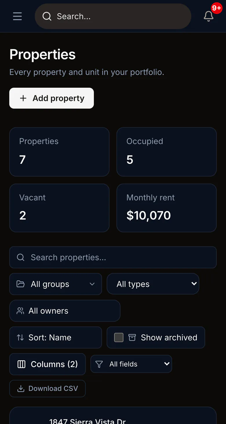 The same portfolio on a phone