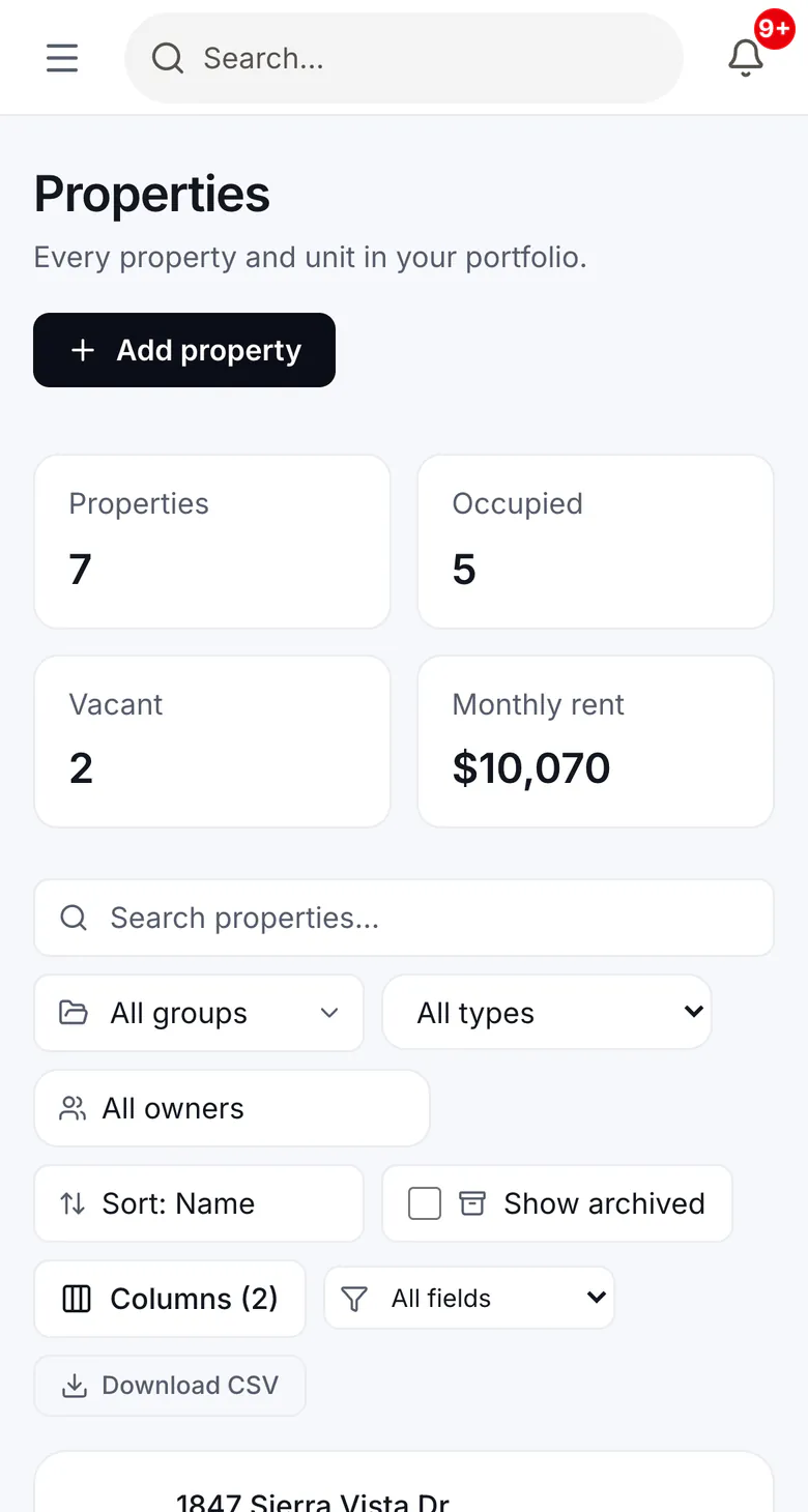 The same portfolio on a phone