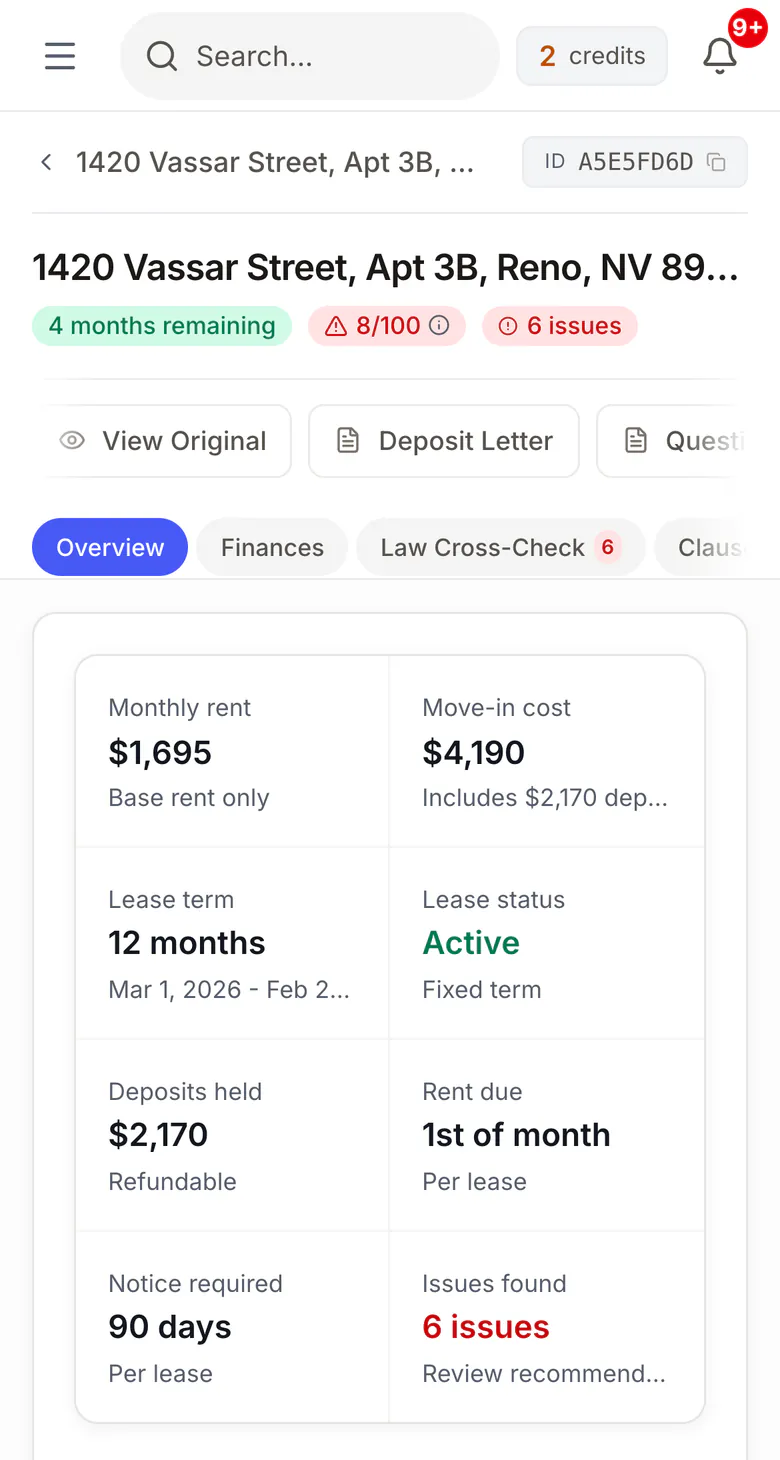 The same lease on a phone